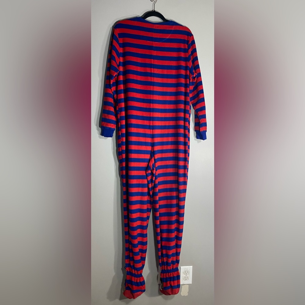 Nick and Nora L Sock Monkey 
One piece pajama suit 
Pockets on either side - Picture 3 of 5